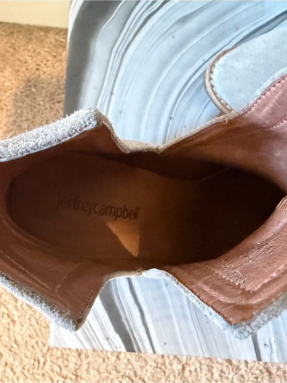Jeffrey Campbell Taupe Suede Ankle Booties